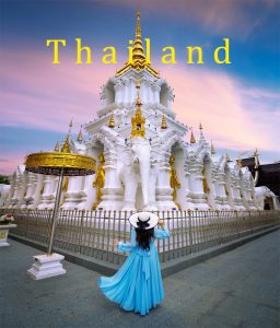 Tourist visiting at Wat Khua Khrae in Chiang rai, Thailand.